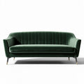 Canapé en velours vert foncé design moderne dimensions 180 x 80 x 75cm