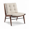 Fauteuil en bois avec coussin en tissu beige dimensions 70 x 70 x 80cm