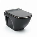 Toilette suspendue en céramique noire 38 x 50 x 30cm avec abattant doux