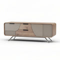 Meuble TV en bois et acier inoxydable 120 x 40 x 50 cm design contemporain