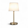 Lampe de table en métal doré avec abat-jour en tissu blanc 30 x 30 x 60cm