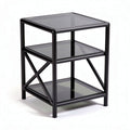 Table d'appoint en verre noir et métal dimensions 50 x 50 x 60 cm