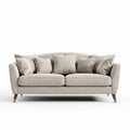 Canapé en tissu beige avec coussins inclus dimensions 200 x 90 x 85cm
